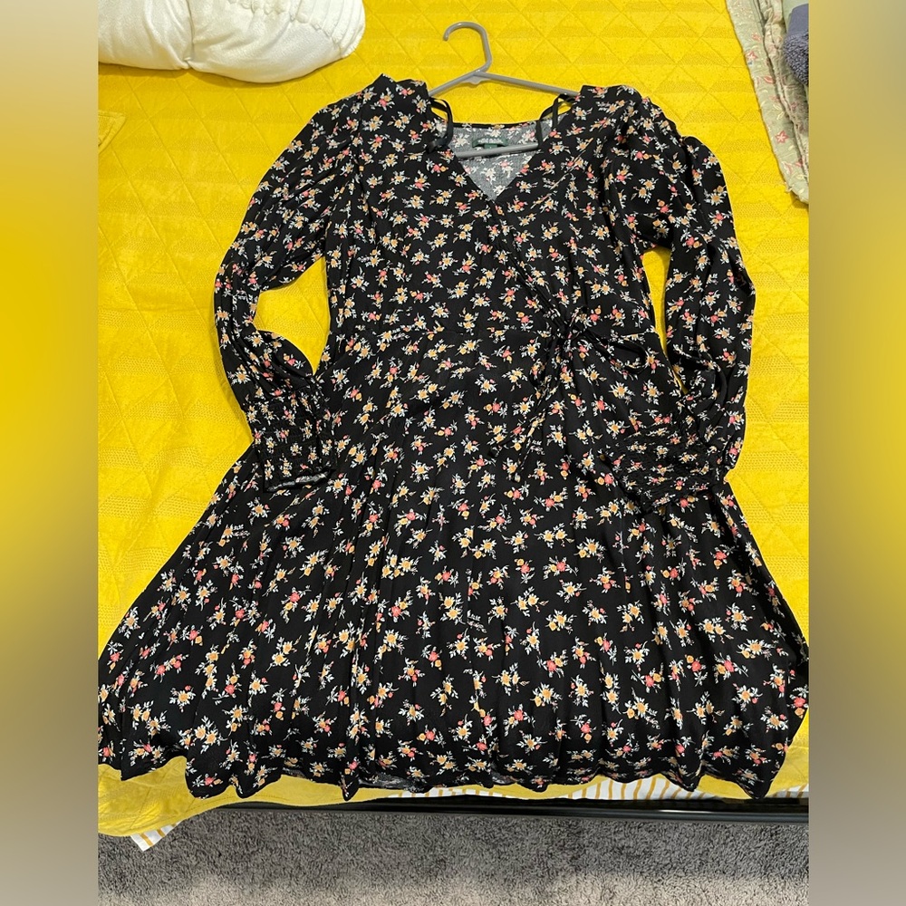 Wild Fable Black Floral Midi Dress
